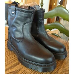 Dr. Doc Martens Anistone Lo Womens Size 11‎ M Black Leather Biker Pull On Boots